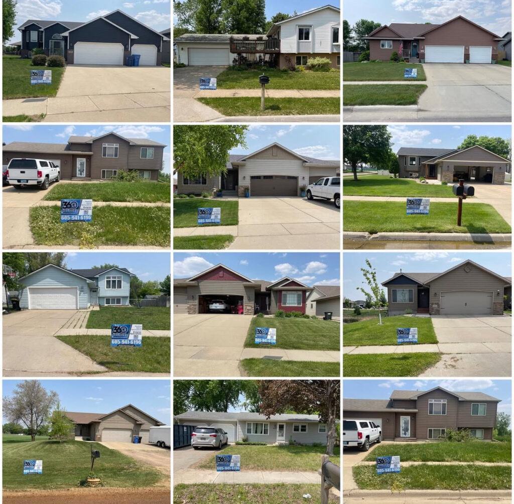 Roofing Company’s sign in clients yard